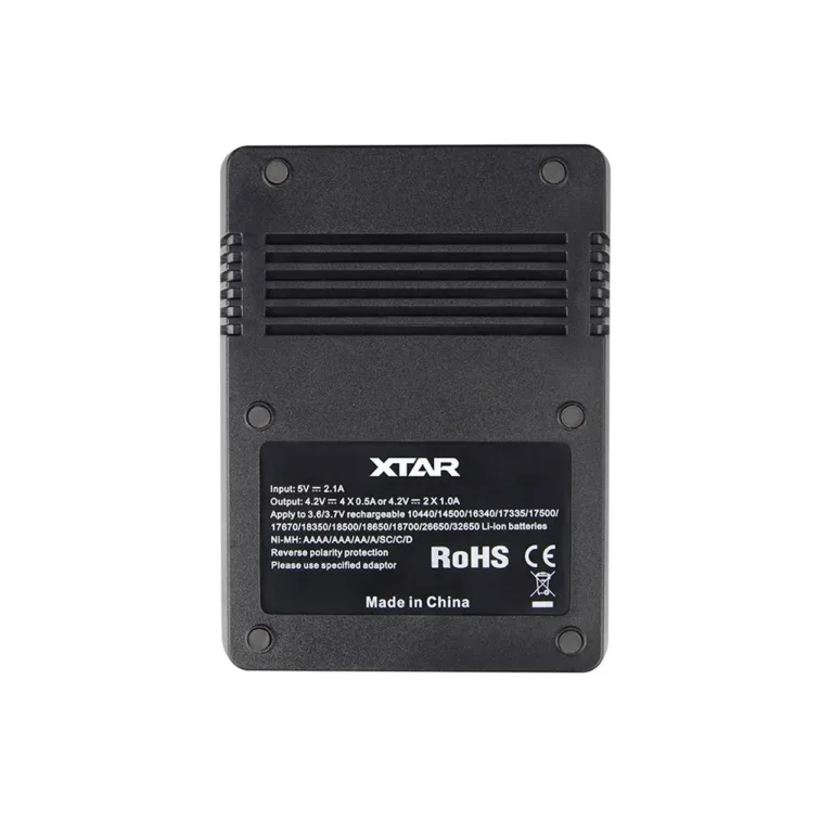 XTAR VC4 nelja pesaga USB akulaadija Li-Ion ja NiMH akudele, LCD-ekraan, must