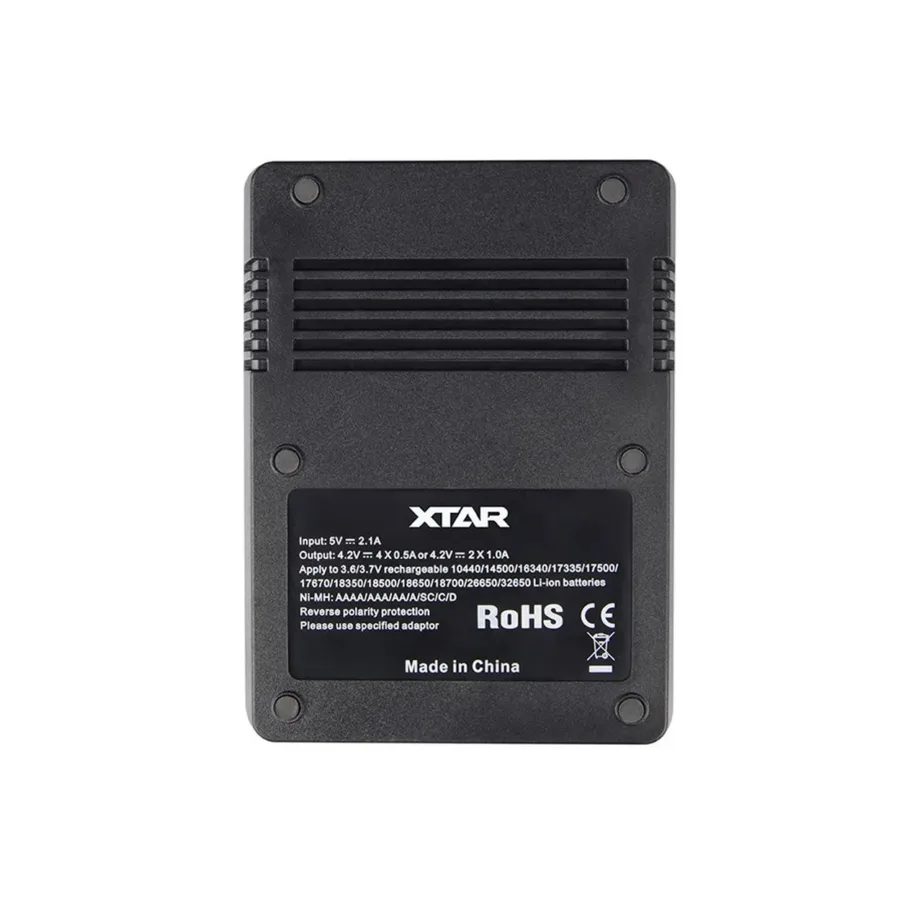 XTAR VC4 nelja pesaga USB akulaadija Li-Ion ja NiMH akudele, LCD-ekraan, must – 9