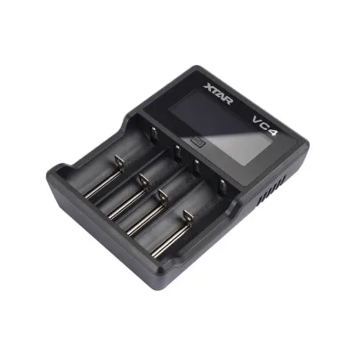 XTAR VC4 nelja pesaga USB akulaadija Li-Ion ja NiMH akudele, LCD-ekraan, must
