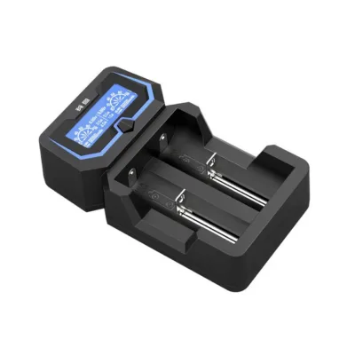 XTAR X2 must DC 2-pesaline Li-ion akulaadija, mõõtmed 135x75x38 mm, kodupatareidele