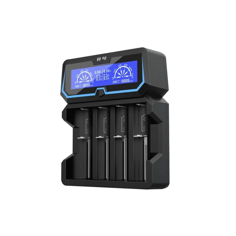 XTAR X4 4-pesaline must Li-Ion akulaadija 2,1A sisendiga, DC toide, 140x118x38 mm – 4