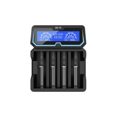 XTAR X4 4-pesaline must Li-Ion akulaadija 2,1A sisendiga, DC toide, 140x118x38 mm
