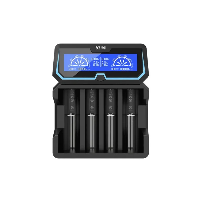 XTAR X4 4-pesaline must Li-Ion akulaadija 2,1A sisendiga, DC toide, 140x118x38 mm