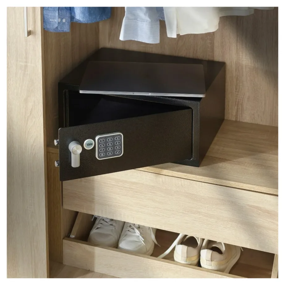 Yale YLV/200/DB2 24L must terasest vaba­seisev seif elektroonilise koodlukuga, 43x25x20 cm, põranda/seina paigaldus – 6