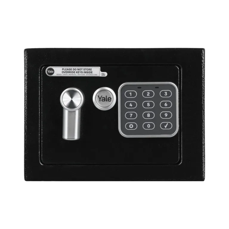 Yale YSV/170/DB2 3,8L terasest must elektroonilise koodlukuga vabaltseisev seif ehte, võtmete ja kellade hoiustamiseks, 170x230x170 mm