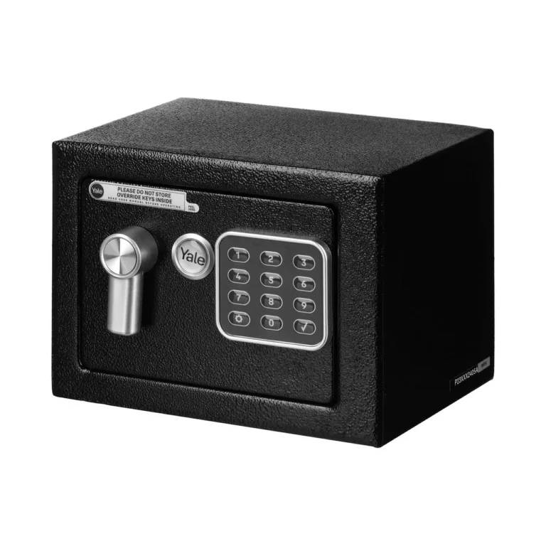 Yale YSV/170/DB2 3,8L terasest must elektroonilise koodlukuga vabaltseisev seif ehte, võtmete ja kellade hoiustamiseks, 170x230x170 mm