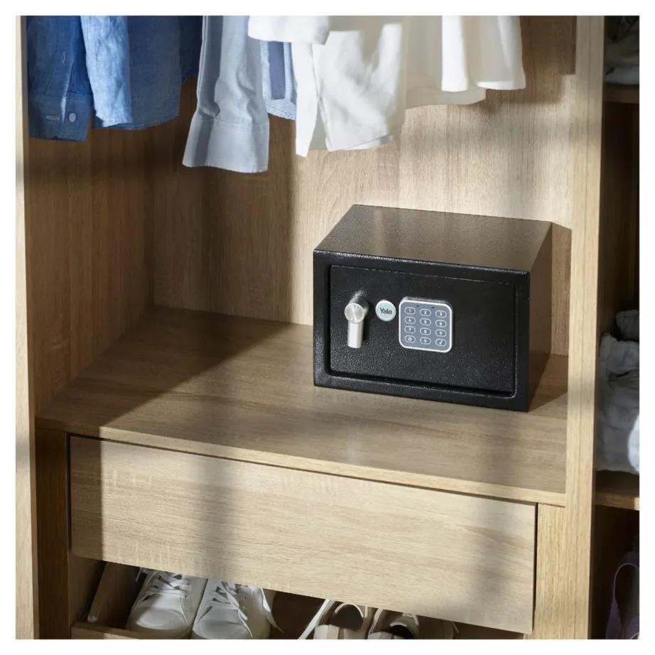 Yale YSV/200/DB2 8,6 l terasest must põrandale/seinale paigaldatav vaba seisev seif elektroonilise koodlukuga ehete, passi ja käekella jaoks – 4