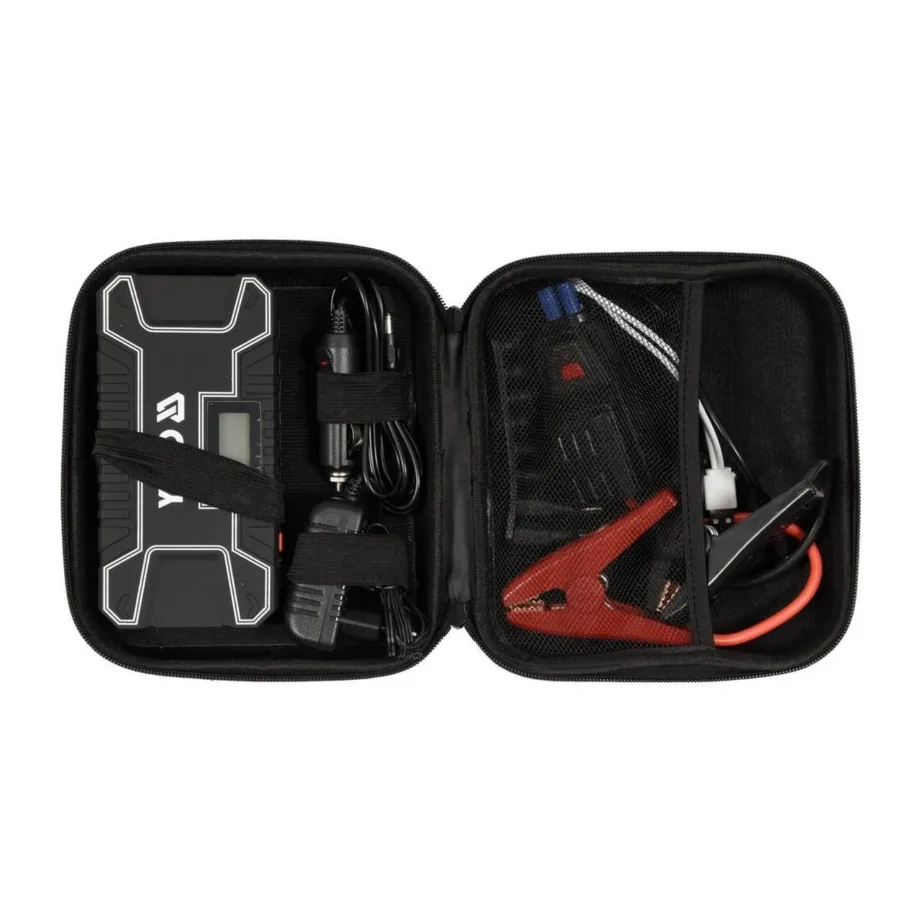 YATO YT-83082 12 000 mAh käivitusabi akupank LED-taskulambiga, 300A, must, LCD-ekraan, 2 USB-porti – 7