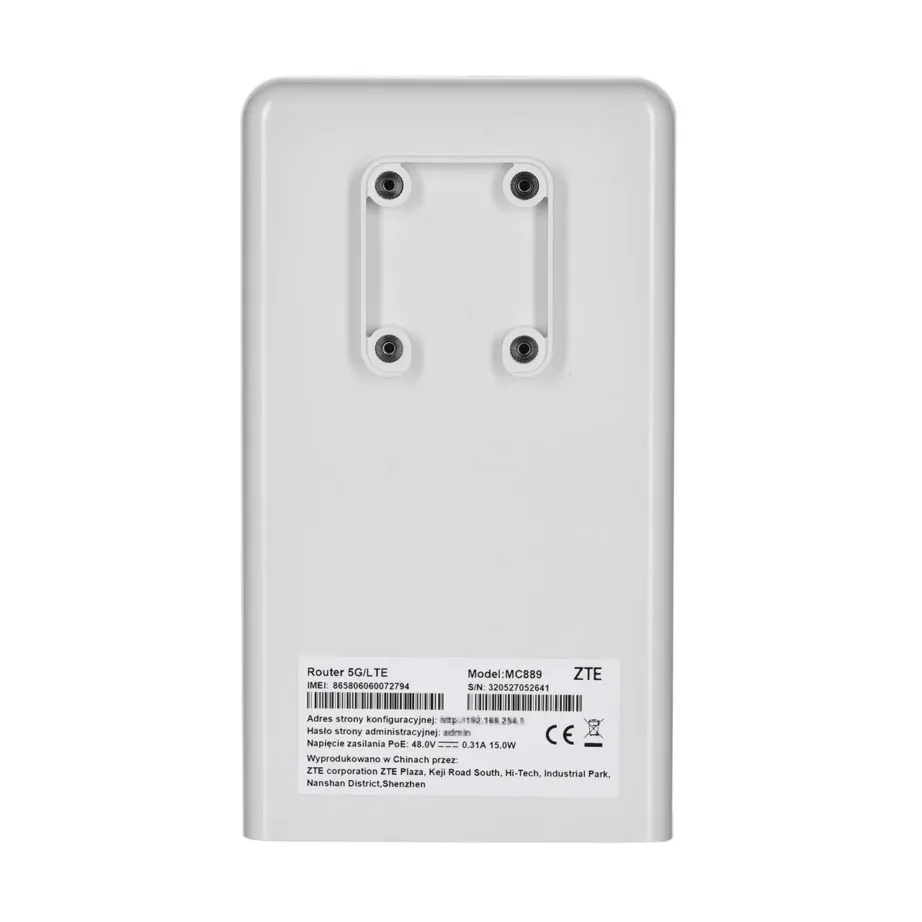 ZTE MC889 5G LTE väliruuter IP65, Wi-Fi 6, PoE, 108.8×189.6×31.2 mm, valge – 4