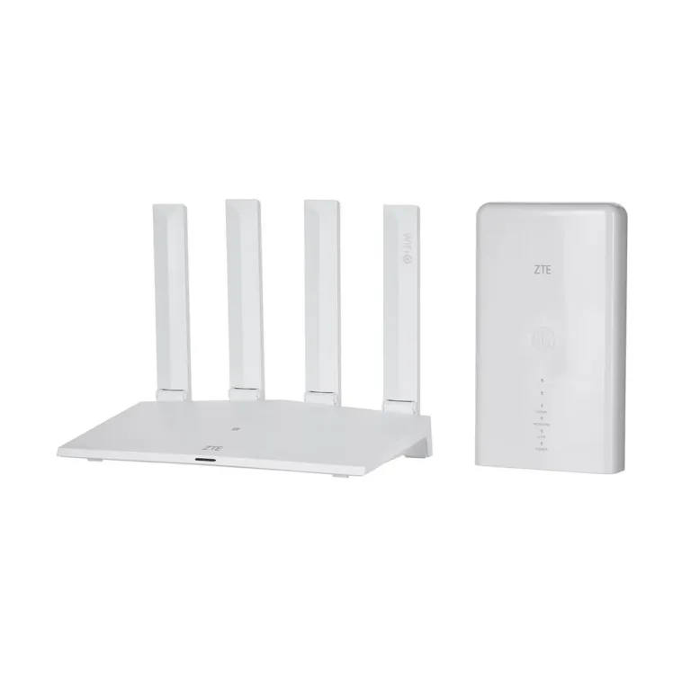 ZTE MC889+T3000 5G LTE välisseade ja WiFi 6 ruuteri komplekt, 4 antenni, IP65, 2,4/5 GHz, valge, kuni 128 kasutajat
