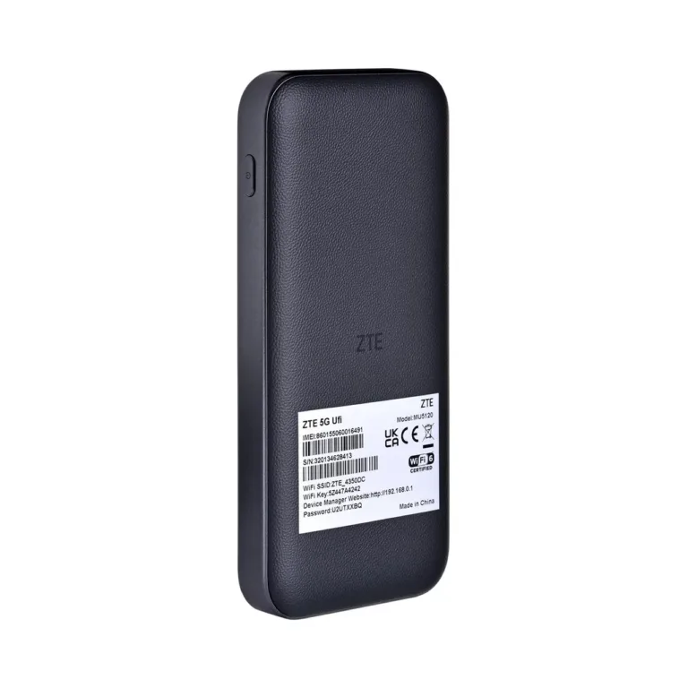 ZTE MU5120 Dark Grey 5G Wi-Fi 6 mobiilne ruuter, 9800 mAh aku, 2,4'' puuteekraan, kuni 64 kasutajale