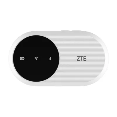 ZTE U10S Pro valge 4G WiFi6 ruuter, LCD-ekraan, 3000 mAh aku, kuni 32 seadmele, USB-C