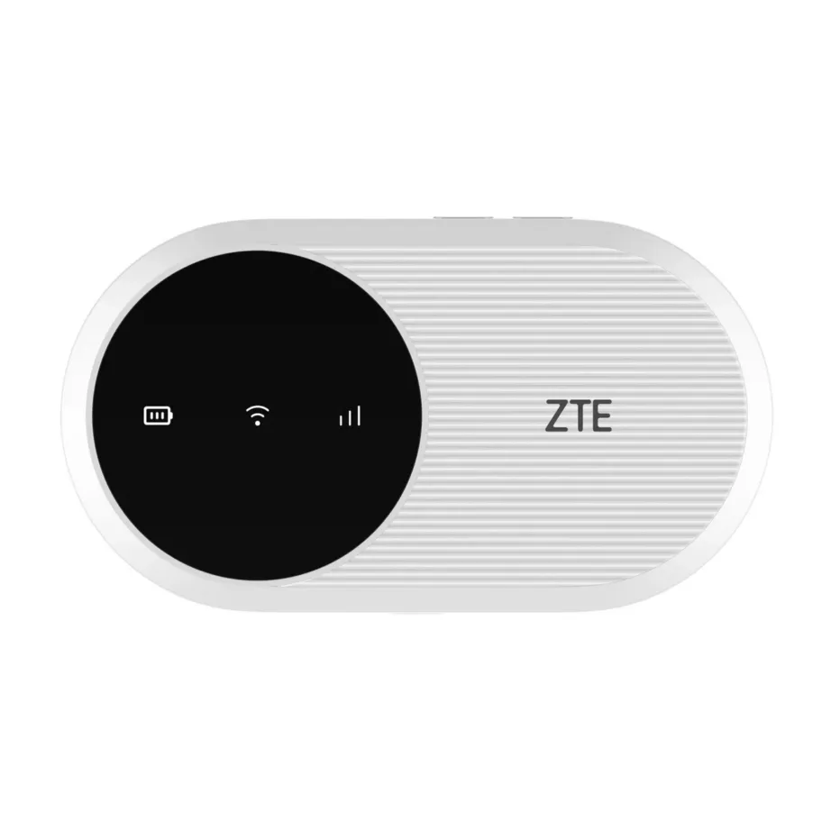 ZTE U10S Pro valge 4G WiFi6 ruuter, LCD-ekraan, 3000 mAh aku, kuni 32 seadmele, USB-C