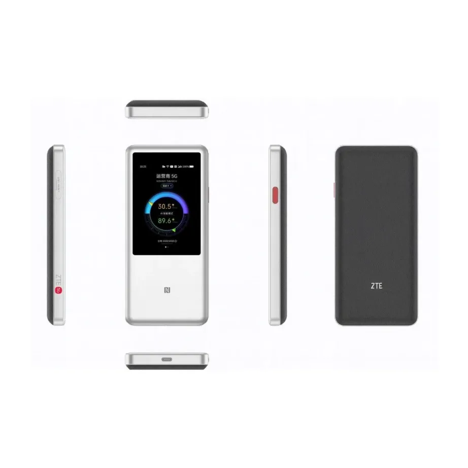 ZTE U60 must/valge 5G kaasaskantav WiFi 7 ruuter akuga, kuni 64 seadmele, NanoSIM, 3.5