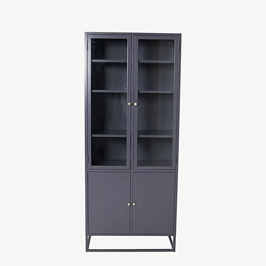 Tumehall metall vitriinkapp Bakal sarjast, klaasustega (80x41x190 cm), 18069-205 – 2