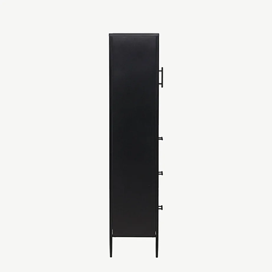 Must metallist vitriinkapp La Paz messingdetailidega (160×70 cm), 30116-100 - 2