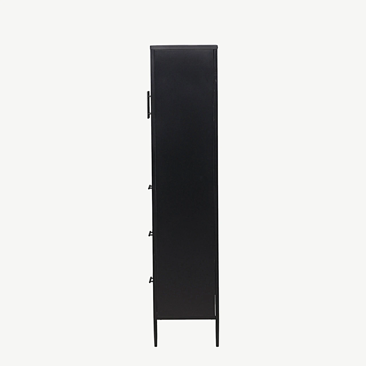 Must metallist vitriinkapp La Paz messingdetailidega (160x70 cm) - 30116-100