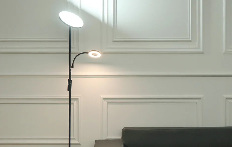 BlitzWill BWL-FL-0001 36W kahekordne põrandalamp kaugjuhtimispuldiga, reguleeritav värvustemperatuur 2700–6500 K, must – 3