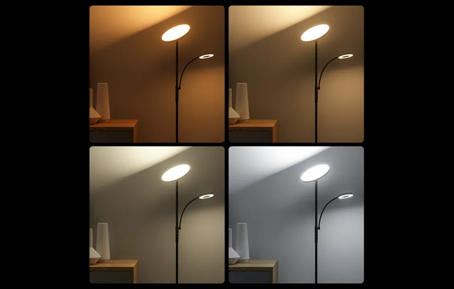 BlitzWill BWL-FL-0001 36W kahekordne põrandalamp kaugjuhtimispuldiga, reguleeritav värvustemperatuur 2700–6500 K, must – 4