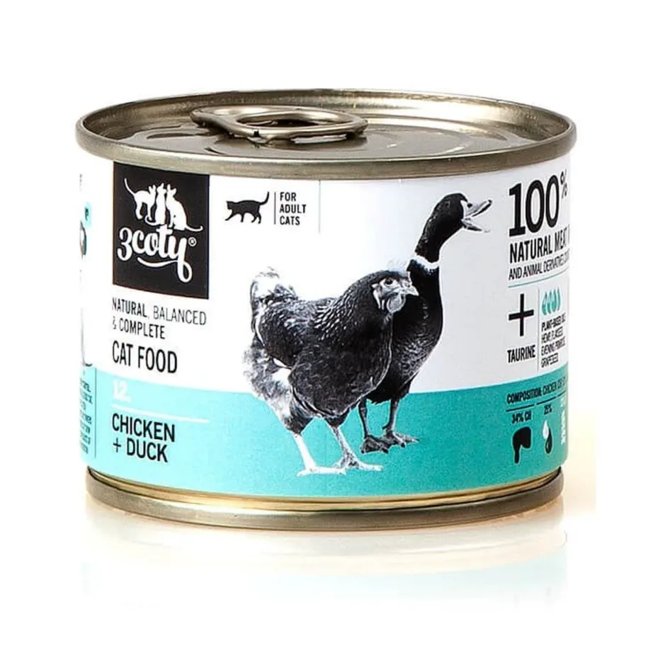 3coty 12 Chicken with Duck 180g gluteenivaba märgtoit täiskasvanud kassile