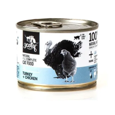 3coty 21 kalkuni- ja kanaliha 180 g täistoit täiskasvanud kassidele, gluteeni- ja sojavaba märgtoit tundlikele ja allergilistele kassidele