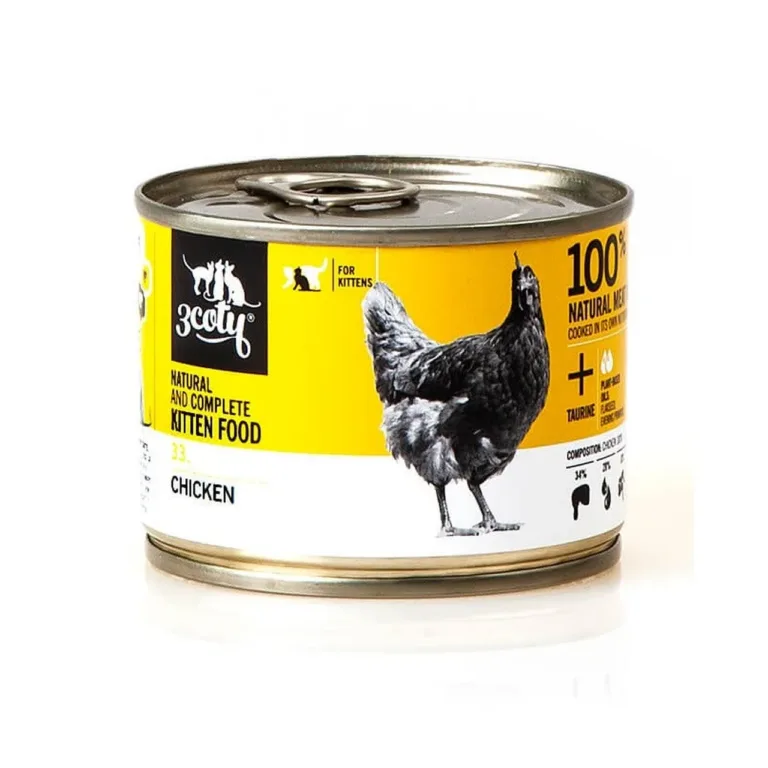 3COTY 33 Chicken Kitten 180g teravilja- ja gluteenivaba kanaliha märgtoit kassipoegadele