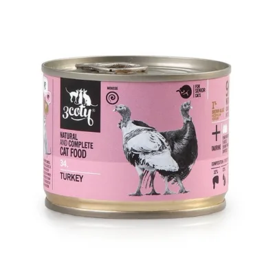 3COTY 34. Turkey Senior 180g kalkunilihaga gluteenivaba märgtoit eakatele kassidele
