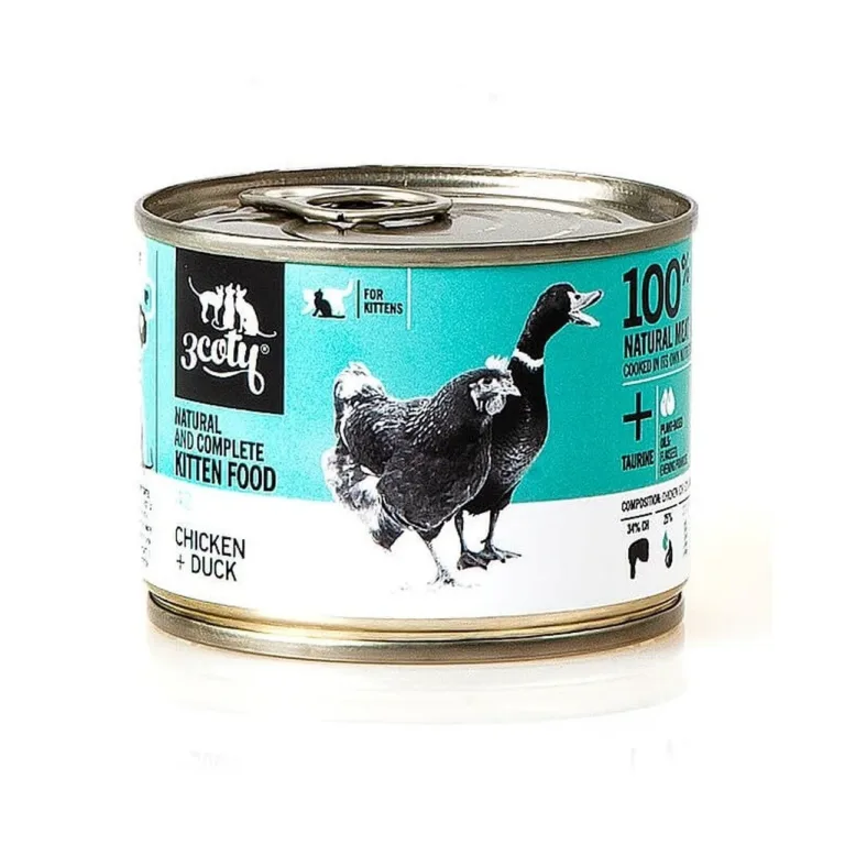 3coty 42 180g kana ja pardi märgtoit kassipoegadele, allergiavaba, gluteenivaba, teraviljavaba, konserv