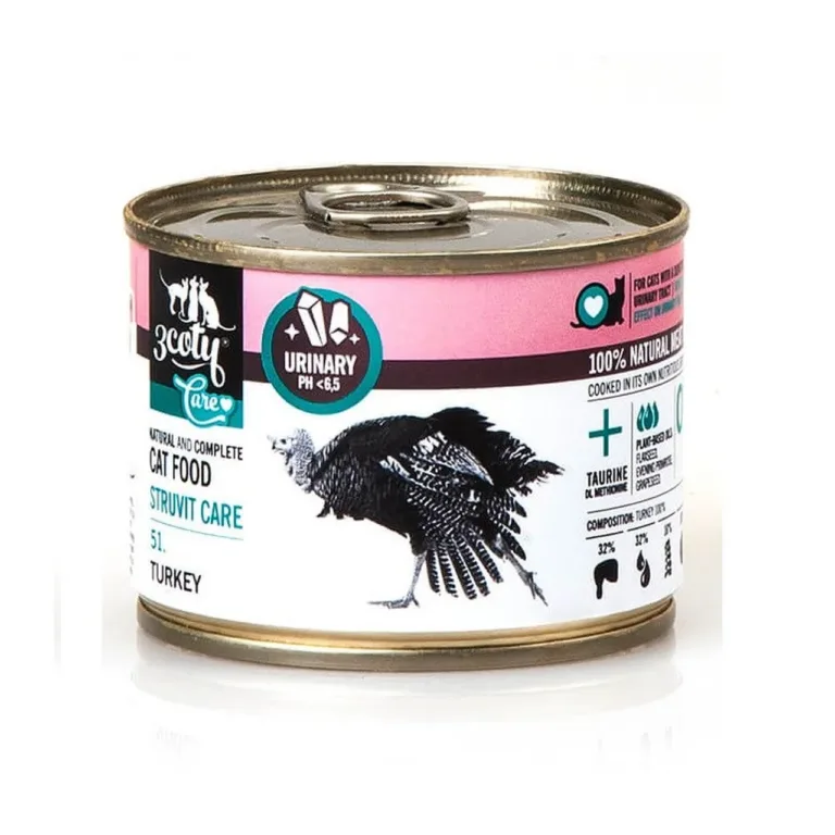 3COTY 51 Turkey Struvite Care 180g märgtoit täiskasvanud kassidele kuseteede kaitseks