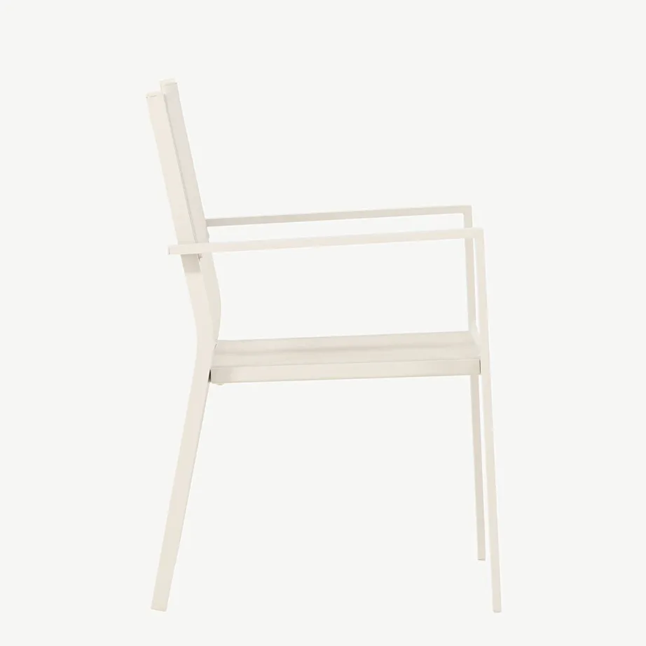 Beež alumiiniumist õuesöögitool Copacabana (textilene iste, virnastatav), 4231-402 – 2