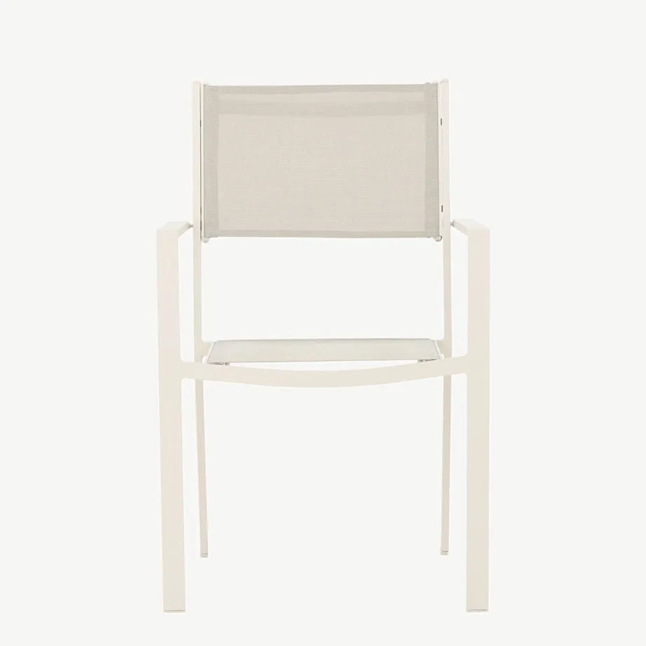 Beež alumiiniumist õuesöögitool Copacabana (textilene iste, virnastatav), 4231-402 – 4