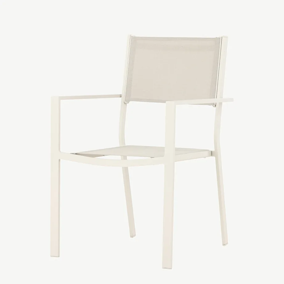 Beež alumiiniumist õuesöögitool Copacabana (textilene iste, virnastatav), 4231-402 – 6