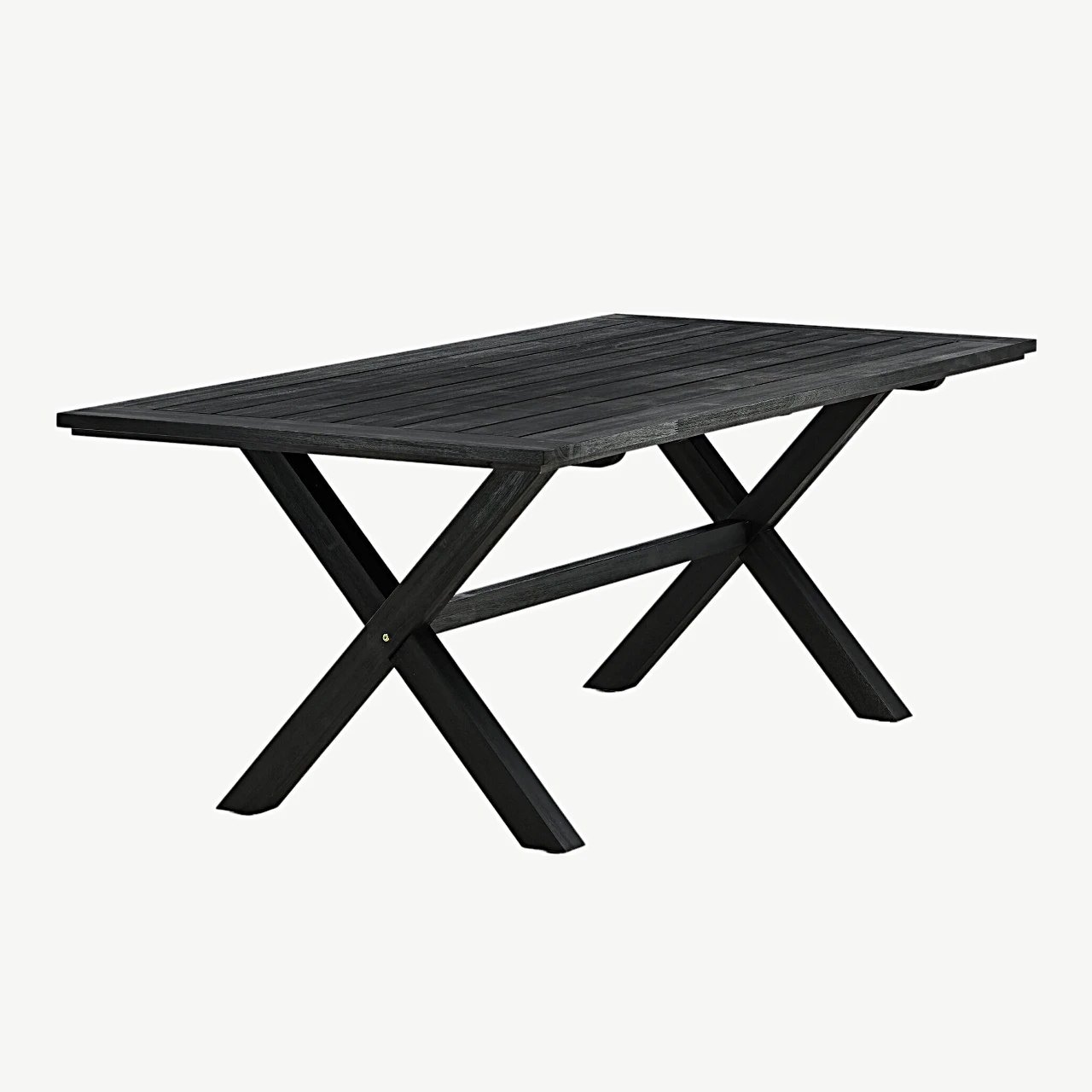 Must akatsiast ristjalgadega söögilaud Rives (200 × 100 cm) - 9553-015