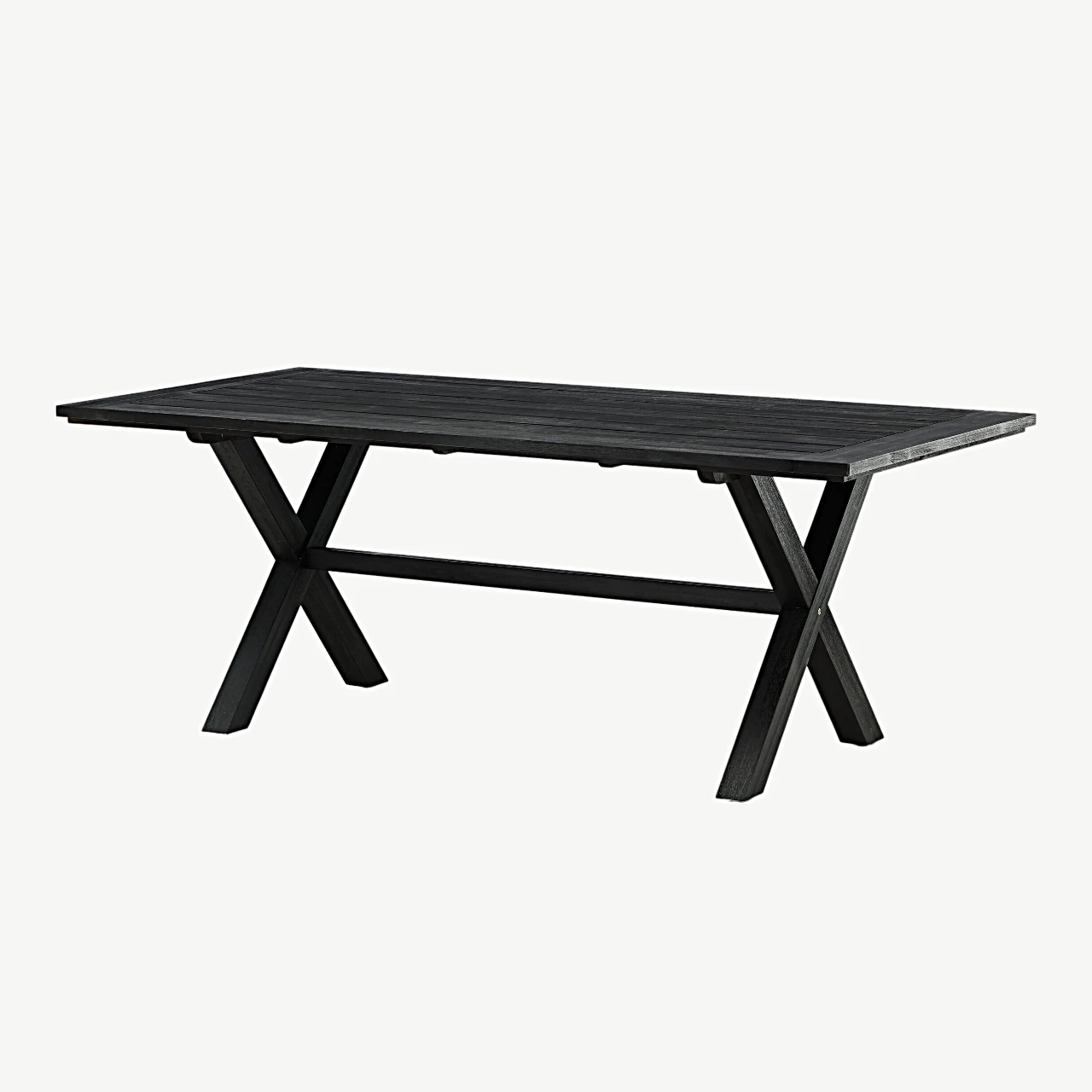 Must akatsiast ristjalgadega söögilaud Rives (200 × 100 cm) - 9553-015