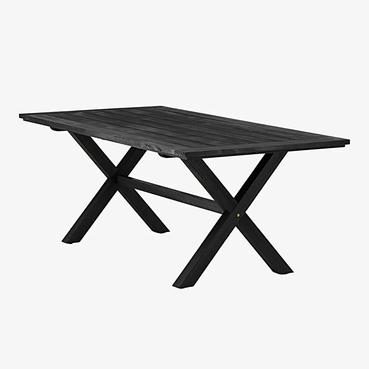 Must akatsiast ristjalgadega söögilaud Rives (200 × 100 cm) - 9553-015