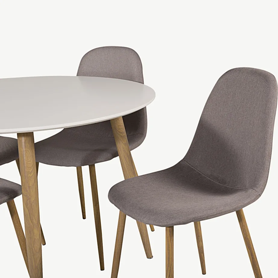 Ümmargune söögilauakomplekt Plaza hallide Polar toolidega (MDF, ø100 cm), GR24071 – 2