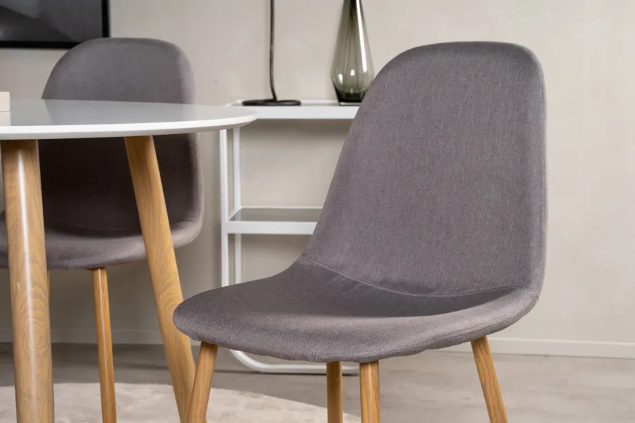 Ümmargune söögilauakomplekt Plaza hallide Polar toolidega (MDF, ø100 cm), GR24071 – 7