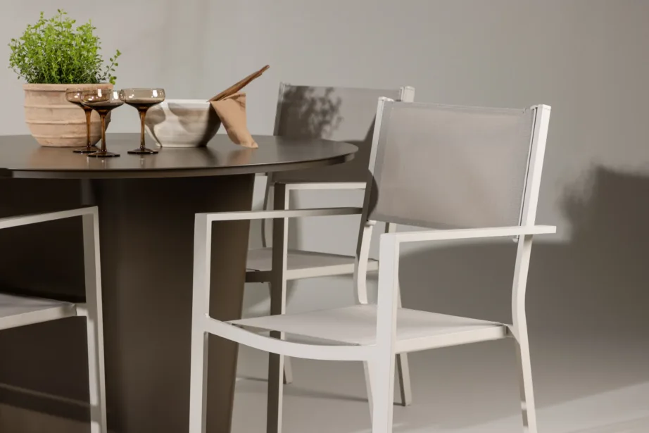 Ümmargune alumiiniumist aiamööblikomplekt Santa Fe (laud ø120 cm, 4 beeži tooli), GR24345 – 10