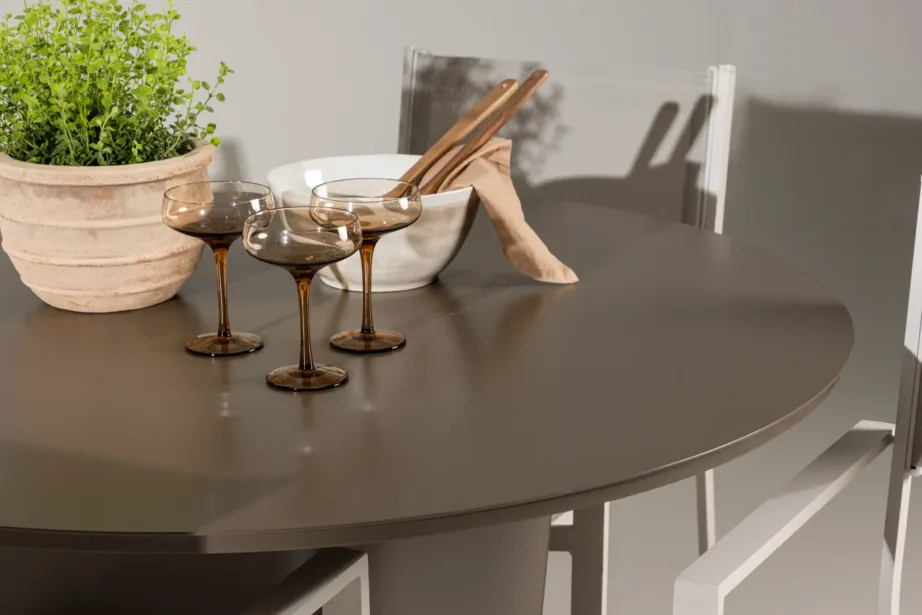 Ümmargune alumiiniumist aiamööblikomplekt Santa Fe (laud ø120 cm, 4 beeži tooli), GR24345 – 11