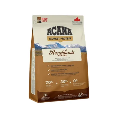ACANA Highest Protein Ranchlands 2 kg teraviljavaba kuivtoit veise, lambaliha ja sealihaga kõikidele koeratõugudele