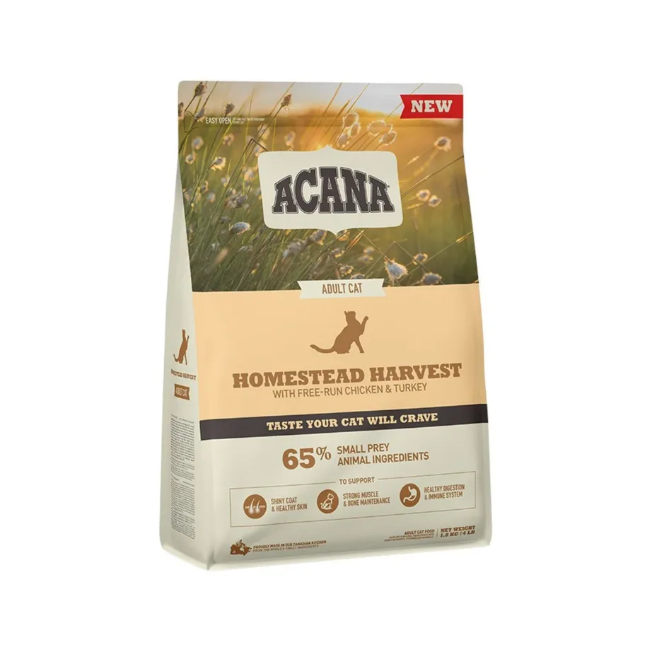 ACANA Homestead Harvest 1,8 kg kanamaitseline kuivtoit täiskasvanud kassidele