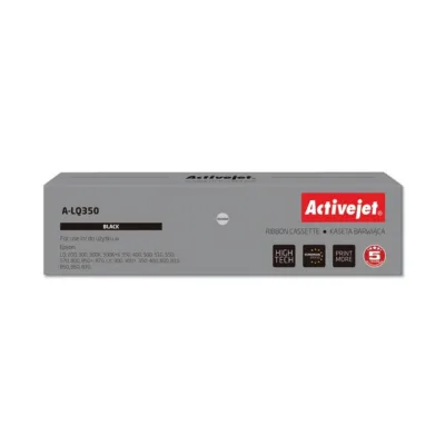 Activejet A-LQ350 1,27 cm x 14 m must nailonprinterilint Epson LQ/LX seeria jaoks, 2 500 000 tähemärki, asendab Epson S015633