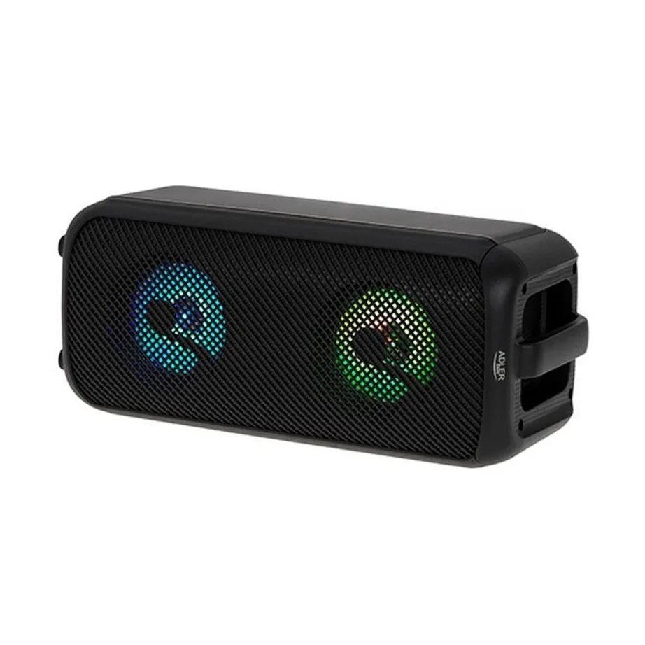 Adler AD 1903 2×5 W must Bluetooth-kõlar LED-valgustusega, 1500 mAh aku, AUX/USB – 4