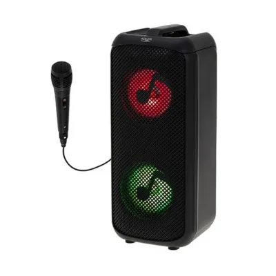 Adler AD 1903 2x5 W must Bluetooth-kõlar LED-valgustusega, 1500 mAh aku, AUX/USB