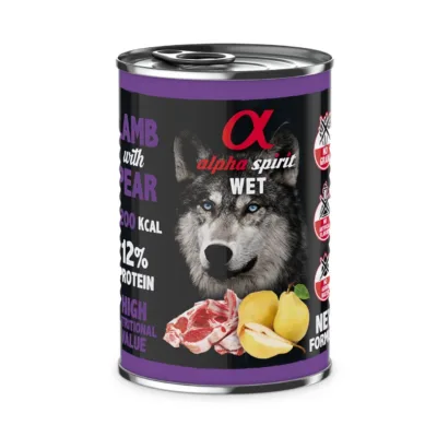 Alpha Spirit Lamb with Pear 400g teraviljavaba märgtoit täiskasvanud koertele igale tõule