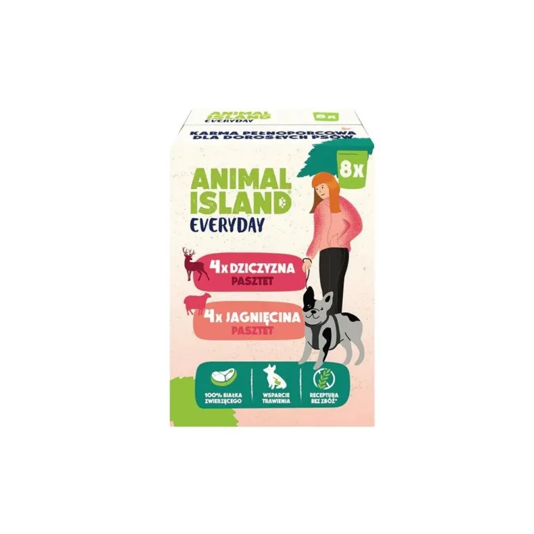 ANIMAL ISLAND Everyday 8x150g märg koeratoit uluki- ja lambalihaga, gluteenivaba, sobib kõikidele tõugudele