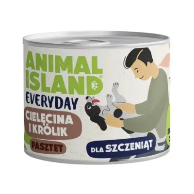 ANIMAL ISLAND Everyday Puppy 185g vasika- ja küülikulihaga gluteenivaba märgtoit kutsikatele