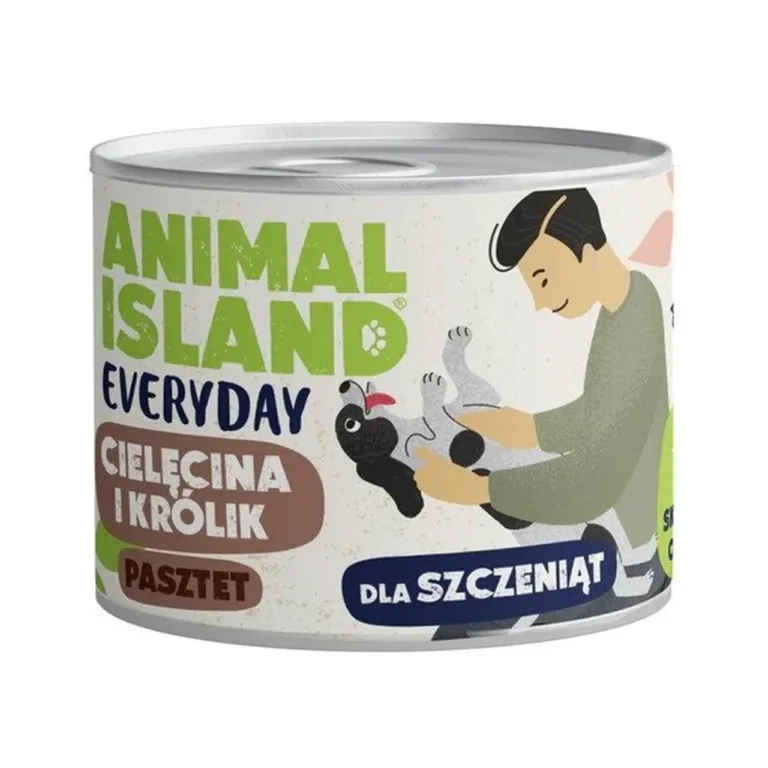 ANIMAL ISLAND Everyday Puppy 185g vasika- ja küülikulihaga gluteenivaba märgtoit kutsikatele
