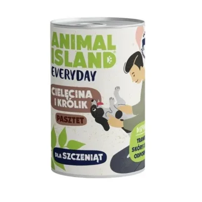 ANIMAL ISLAND Everyday Puppy 400 g vasikaliha ja küülikuga gluteenivaba märgtoit kasvavatele kõikide tõugude kutsikatele