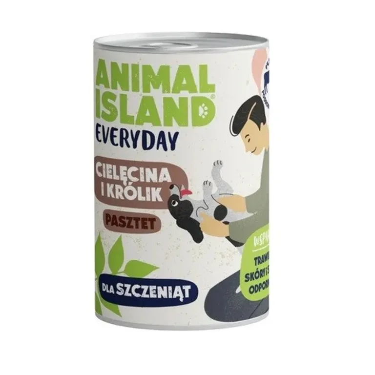 ANIMAL ISLAND Everyday Puppy 400 g vasikaliha ja küülikuga gluteenivaba märgtoit kasvavatele kõikide tõugude kutsikatele